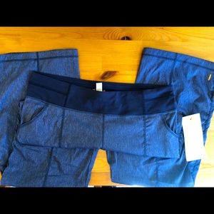 NWT Lucy Get Going Pants Heather Navy Blue Size L